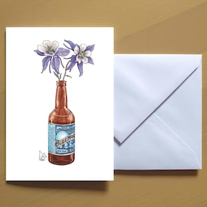 Colorado Rocky Mountain Columbine na cerveja Colorado #106 - Cartão de felicitações artístico