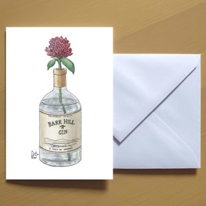 Trifoglio rosso del Vermont in Barr Hill Gin #145 - Biglietto d'auguri artistico