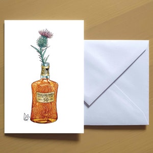 Thistle in Highland Park Whiskey #036 - Carte de voeux artistique