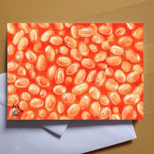 Baked Beans acrylic painting - Art Greeting card #3029
