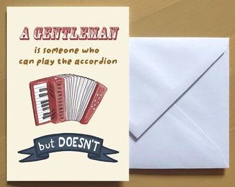 Accordion - Funny Art Greeting card #3001
