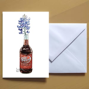 Texas Bluebonnet in Dr Pepper n. 143, biglietto d’auguri artistico