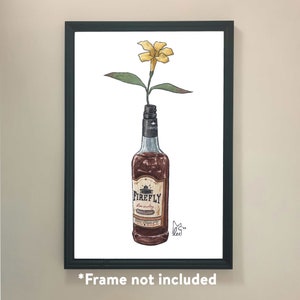 Original watercolour painting - South Carolina Yellow Jessamine in Firefly Vodka #140