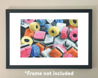 Liquorice Allsorts acrylic painting - Art Print #3032