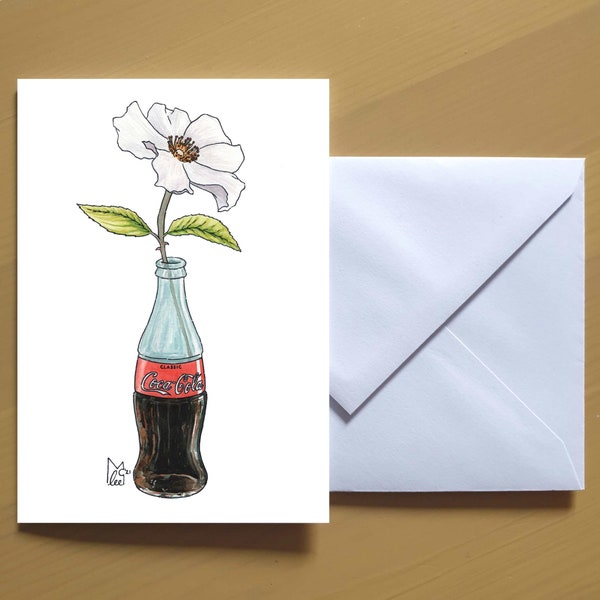 Georgia Cherokee Rose in Coca-Cola bottle #110 - Art Greeting card