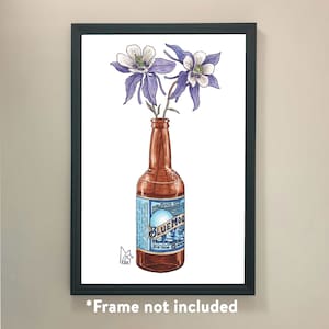Colorado Rocky Mountain Columbine in Colorado beer #106 - Art Print