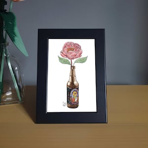Indiana Peony in 3 Floyds Gumballhead beer #114 - Framed 4x6&quot; Print