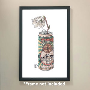New Mexico Yucca Flower in La cumbre Elevated IPA can #131 - Art Print