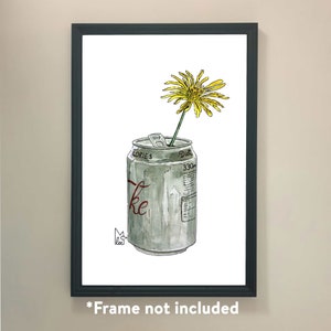 Yellow flower in Diet Coke can #007 - Art Print