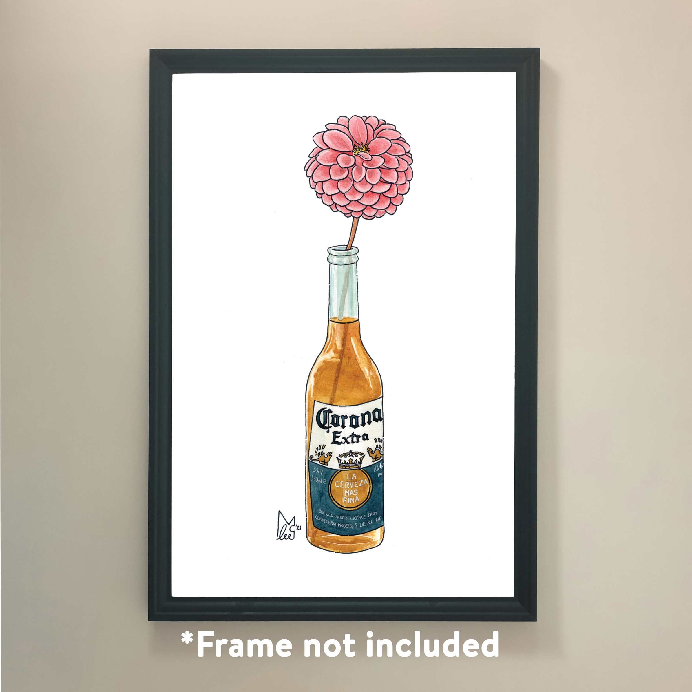 Mexico Dahlia in Corona Beer #040 - Art Print - Etsy