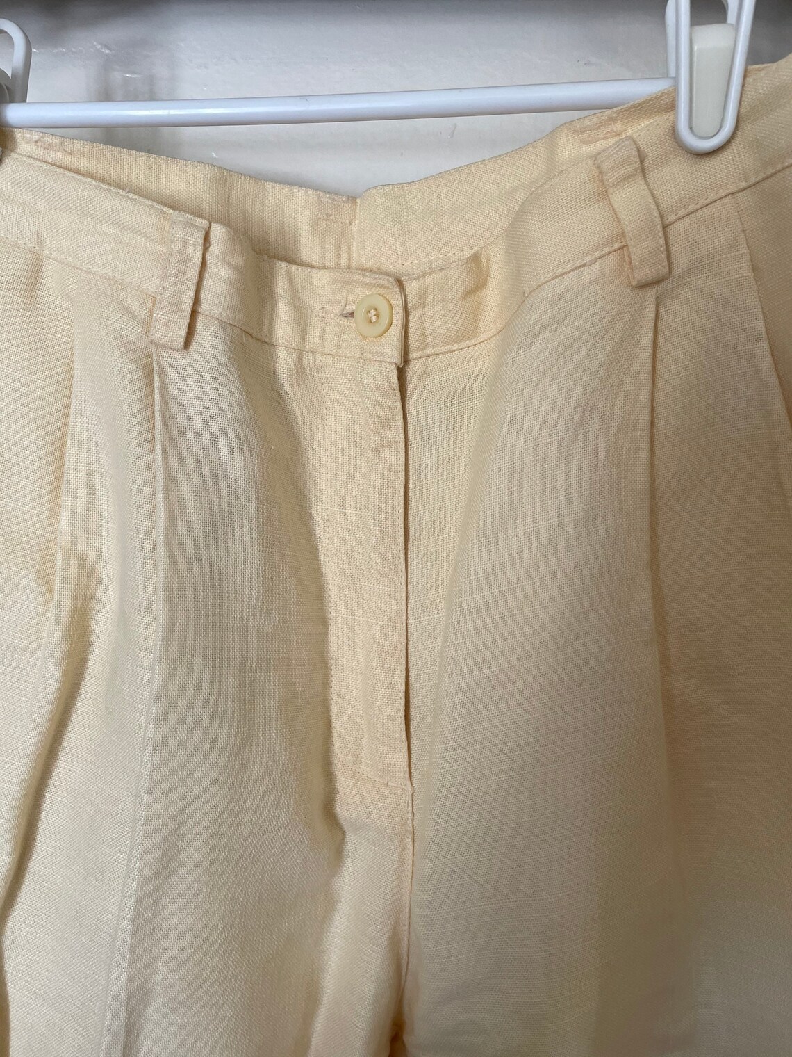 High-Waisted Butter Yellow Linen Pant | Etsy