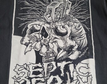 Vintage 1990 Pushead Bird's Eye Septic Death T Shirt M-L / 1990s