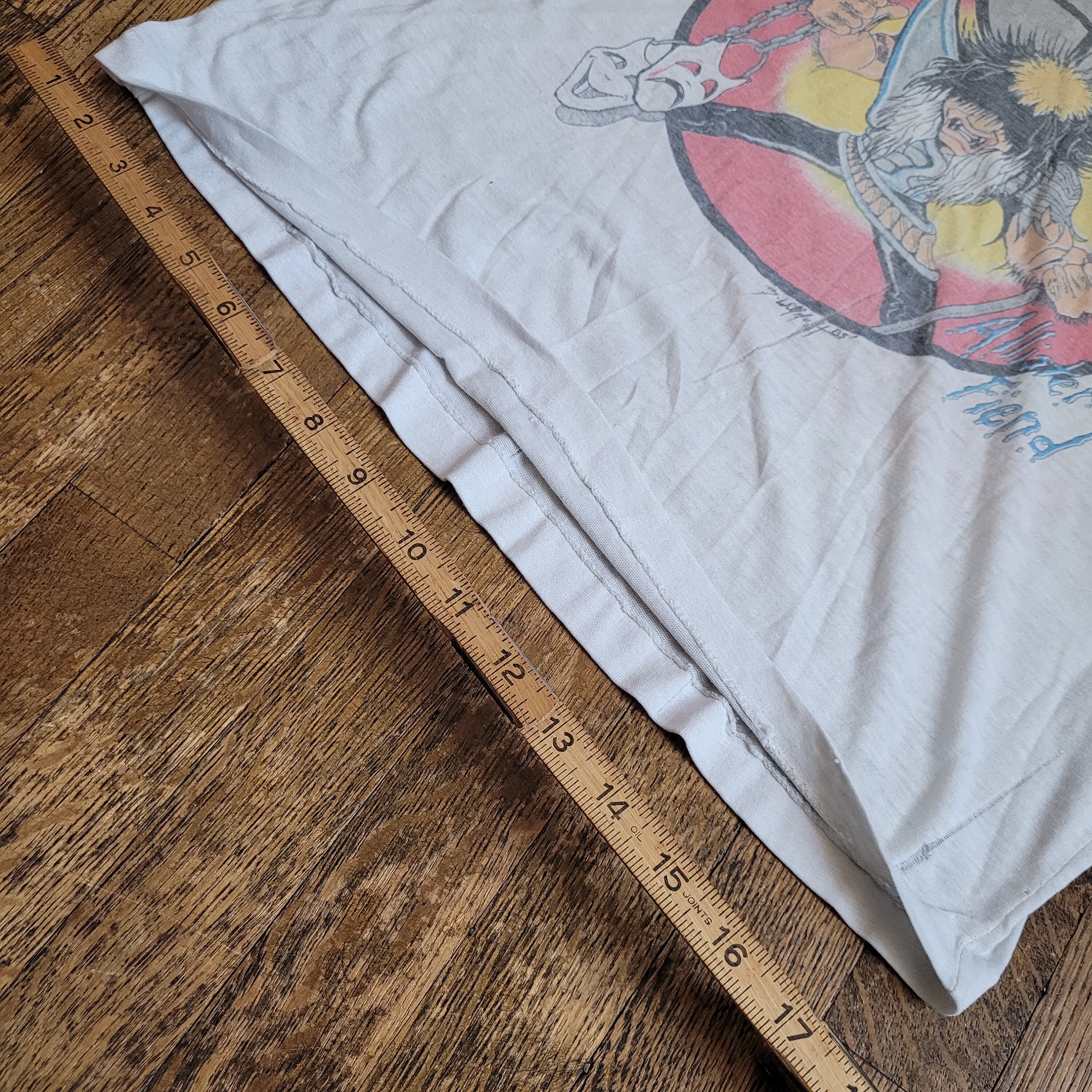 Chemise Vintage Motley Crue Theatre Of Pain 1985 - Raglan Rouge, Taille L, Années 80 Altérée