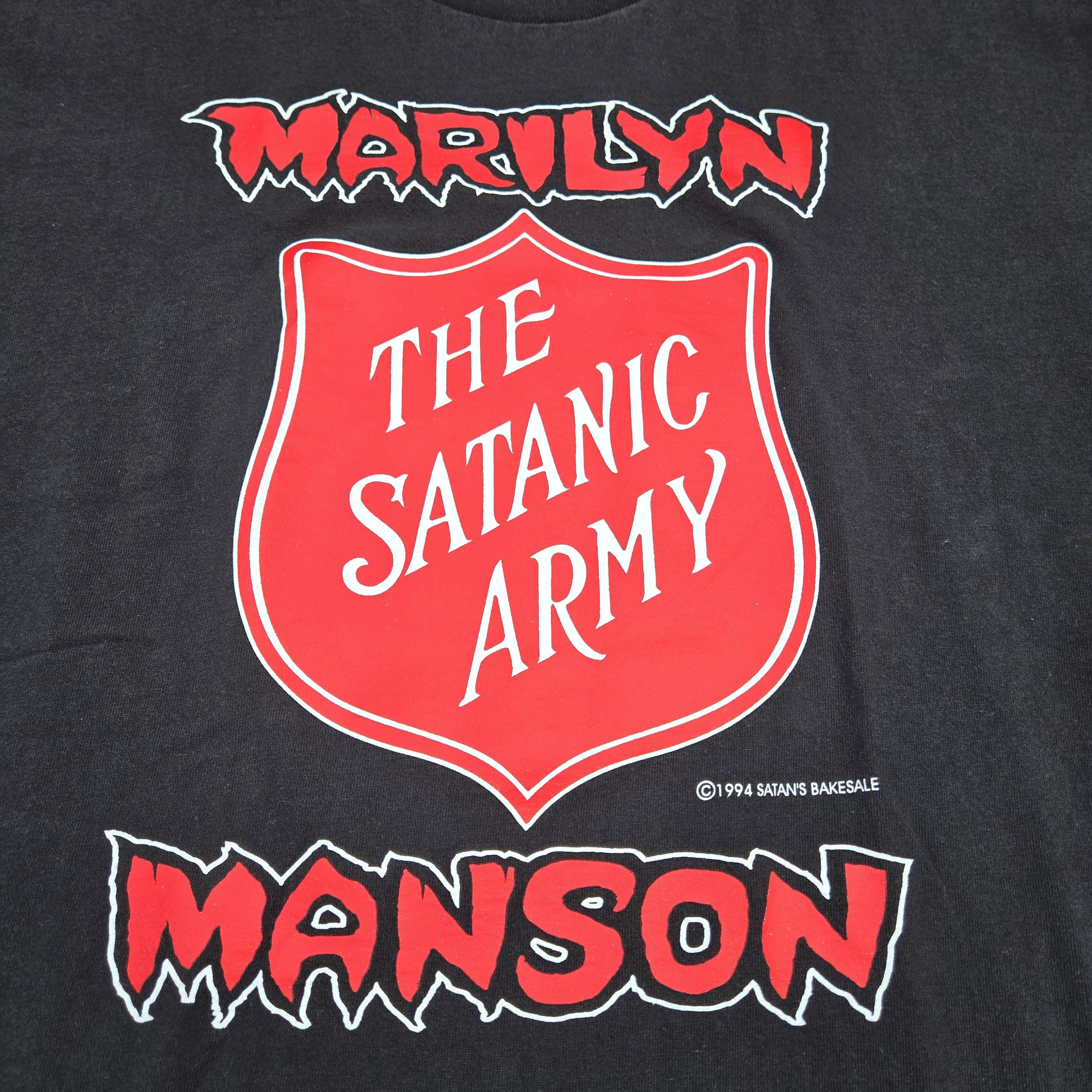 トップス Marilyn Manson THE SATANIC ARMY 90s Marilyn Manson Satanic Army Shirt - Etsy