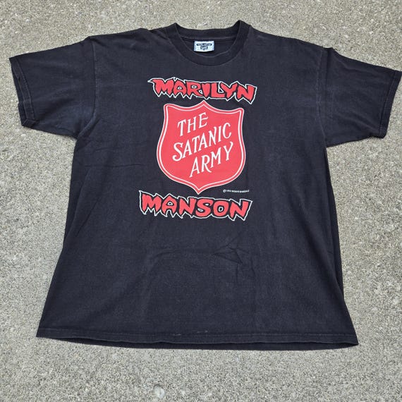 ICONIC Vintage 1994 MARILYN MANSON the Satanic Army Shirt With Lee