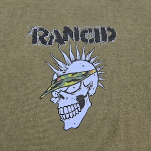 Authentic and RARE Army Green Vintage 90s RANCID SHIRT Size Extra Large