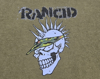 Authentisches und seltenes Army Green Vintage 90s RANCID SHIRT Extra Large