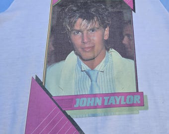 Rare Find Vintage 80s JOHN TAYLOR Duran Duran Raglan SHIRT Size Large