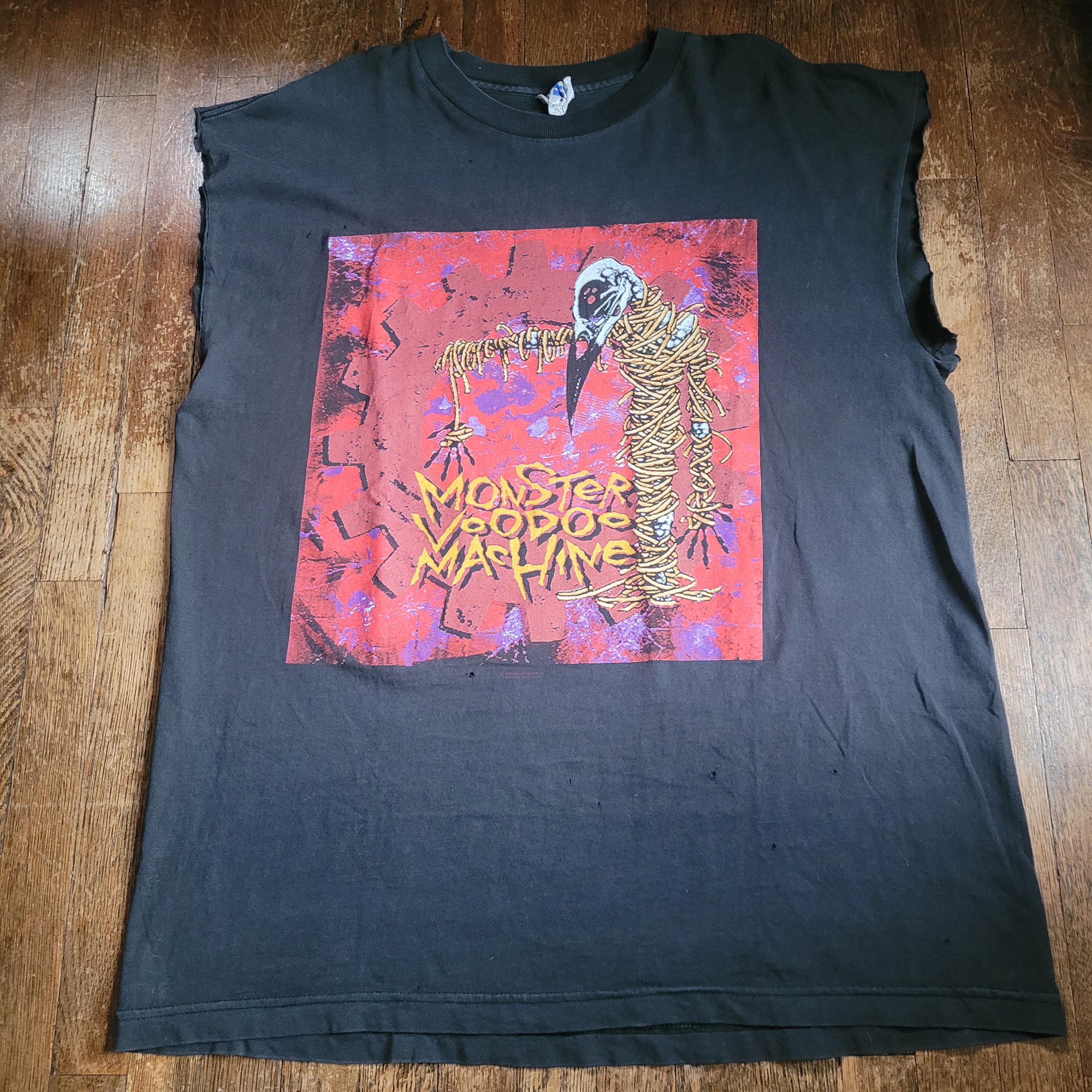 Vintage Sleeveless MONSTER VOODOO MACHINE Pushead Art Shirt Size 
