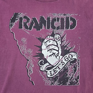 Authentic Vintage 1994 Maroon Coloured RANCID Lets Go TOUR SHIRT Size Extra Large