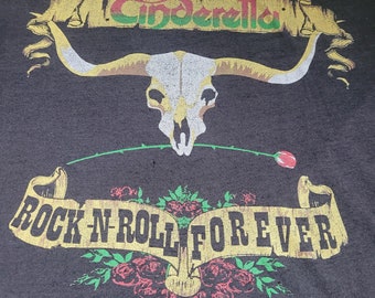 Camiseta vintage de la gira Long Cold Winter de Cenicienta de 1988-89, talla grande.