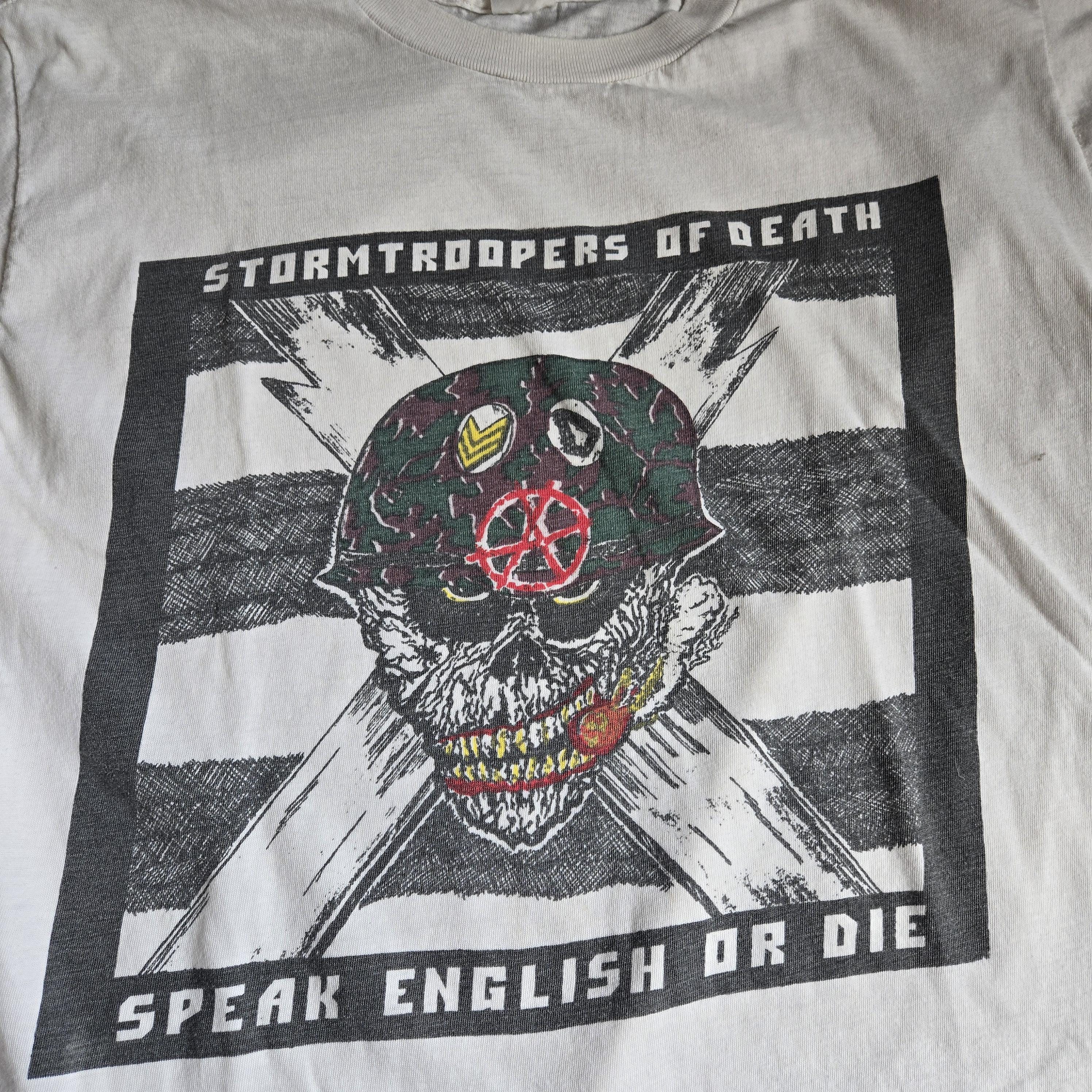 Vintage 1987 STORMTROOPERS of DEATH Speak English or Die SHIRT