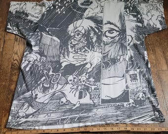 Vintage 1990 Pushead Bird's Eye Septic Death T Shirt M-L / 1990s