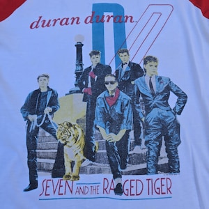 Vintage 1984 DURAN DURAN Red Raglan Tour SHIRT Size Large