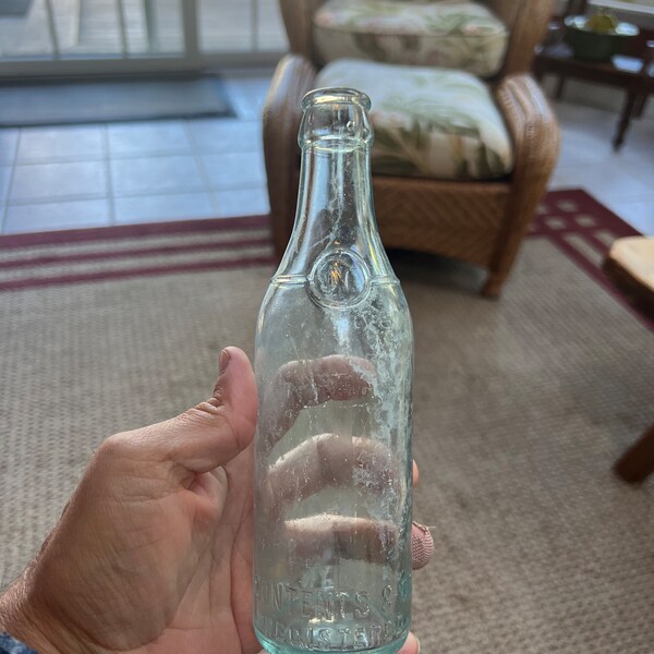 Antique T. S. Neff's Sons Brooklyn, N. Y. Embossed Aqua Colored Soda Bottle