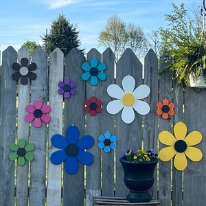Poly Wall Flower, Fence Flower, Outdoor Decor, Fence Decor, Yard Art, Garden Shed Decor, Bright Colors (SET OF THREE)
