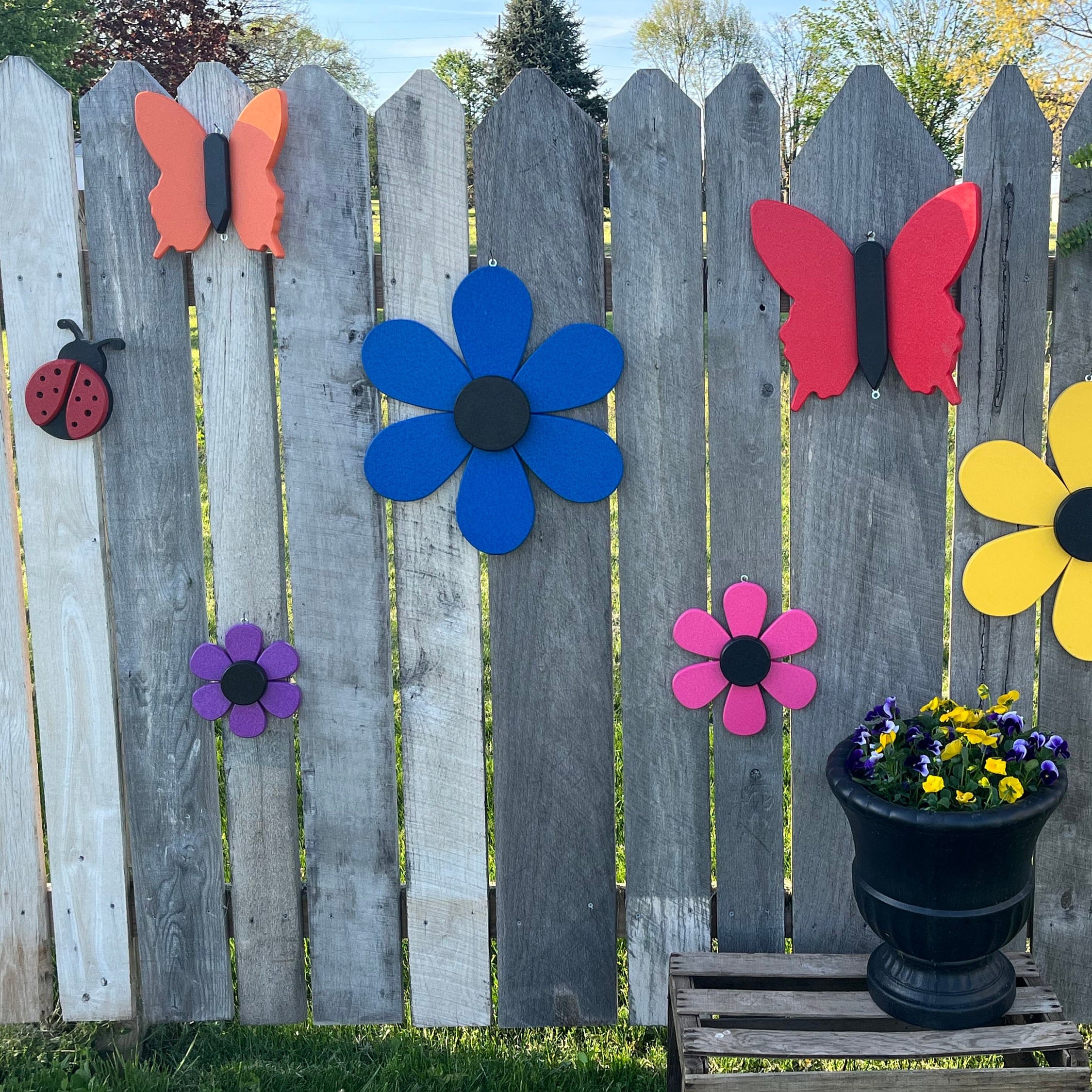 Poly Butterfly Garden Decor Outdoor Decor Fence Decor Etsy