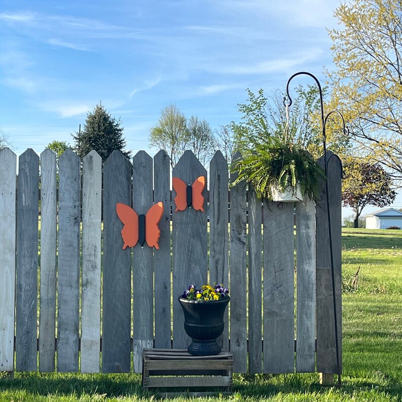 Poly Butterfly Garden Decor Outdoor Decor Fence Decor Etsy