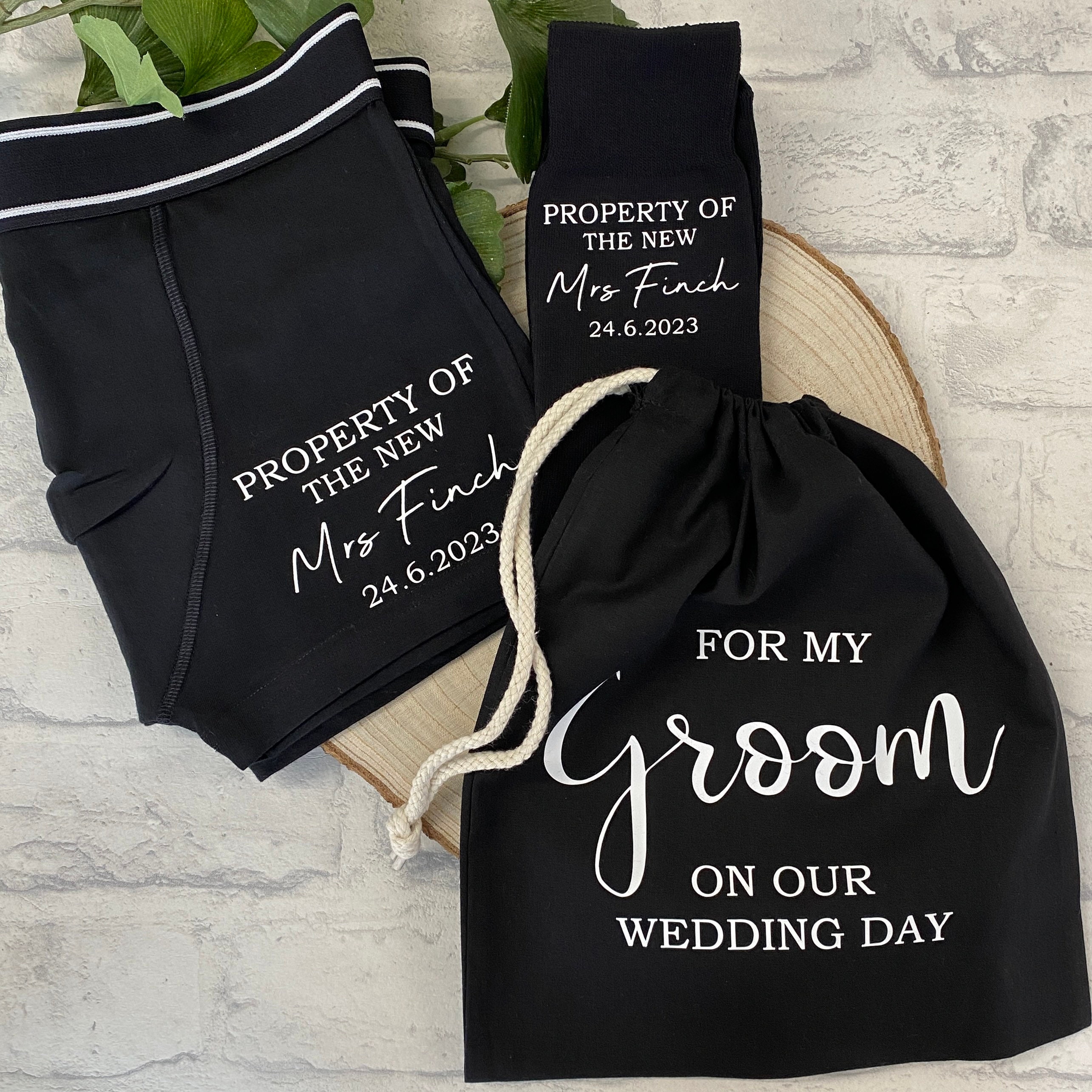 Best Man Gifts Personalised Boxer Shorts and Socks Wedding Day Favour -   UK