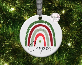 Personalised Christmas Rainbow Bauble