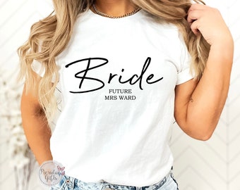 Personalised Future Mrs T-Shirt, Bride T-Shirt, Wife To Be T-Shirt, Engagement T-Shirts, Wedding Gifts, Wife Mrs Top, Future Mrs Name Tops