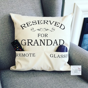 Double Pocket Cushion (other titles available), Father's Day, Christmas, Sofa Cushion, Pocket Cushion