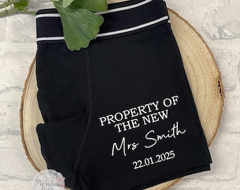 Personalised Groom Gift boxers, Property of the new Mrs Groom boxers, Wedding Boxers