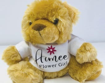 Personalised Flower Girl Teddy Bear