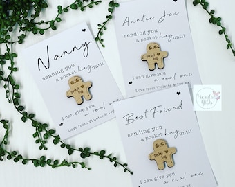 Personalised Pocket Hug Gift Card / Send A Hug / Gift token for Friend / Always with you Gift /  Social Distancing Gift / Hug Token