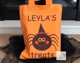 Personalised Halloween Treat Bag, Hallowean trick or treat Bag