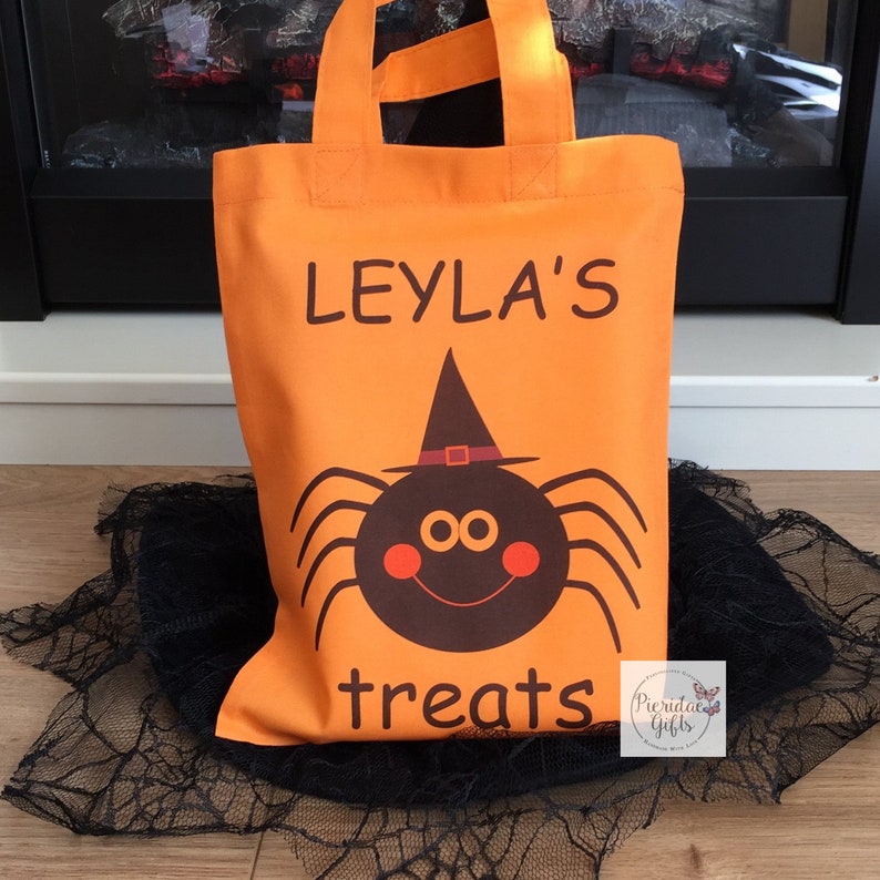 Personalised Halloween Treat Bag, Hallowean trick or treat Bag image 1