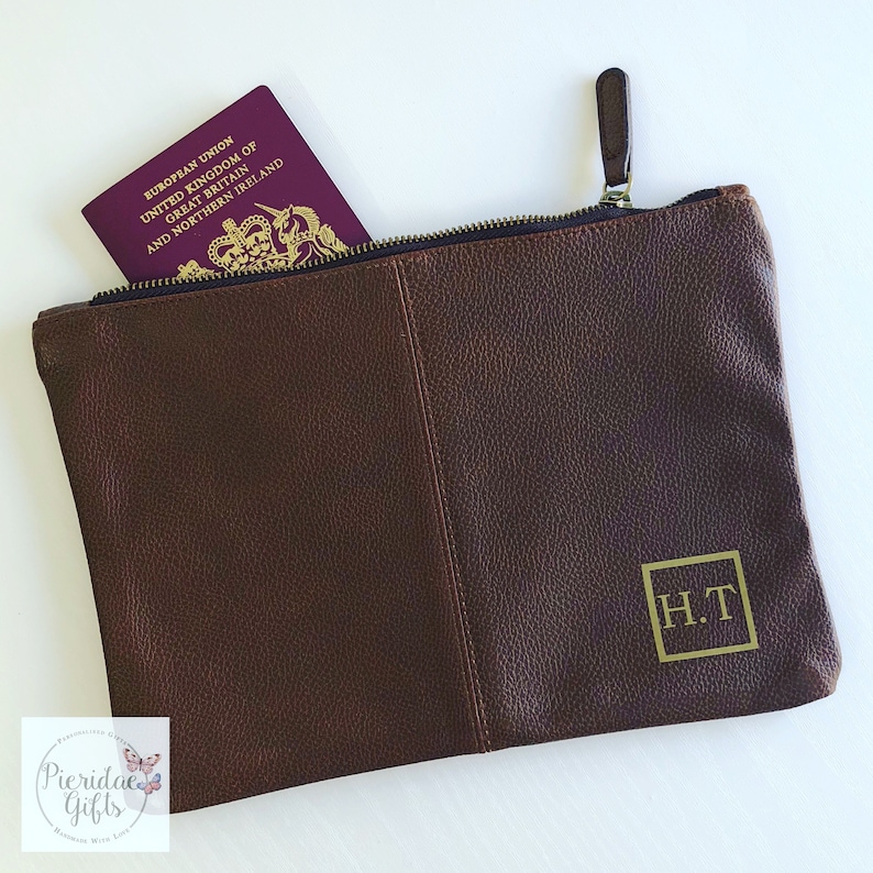 Personalised Initial Travel Document Pouch Etsy UK