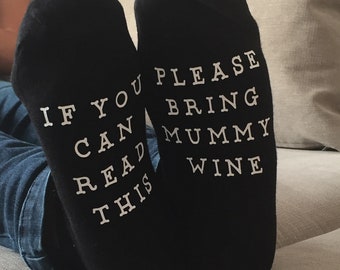 Personalised Socks - If you can read this bring... SOCKS - funny socks
