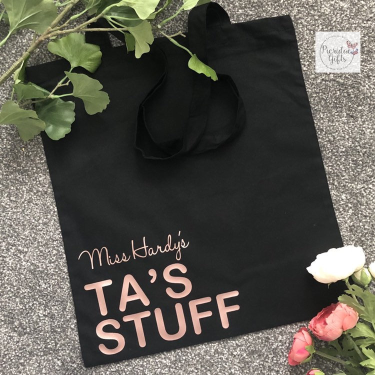 Personalised TA's Stuff Tote Bag, End of Term Gift, Teacher's…