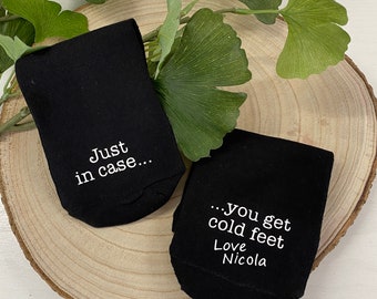 Personalised Groom Socks, Funny Wedding Gift, Cold Feet Socks