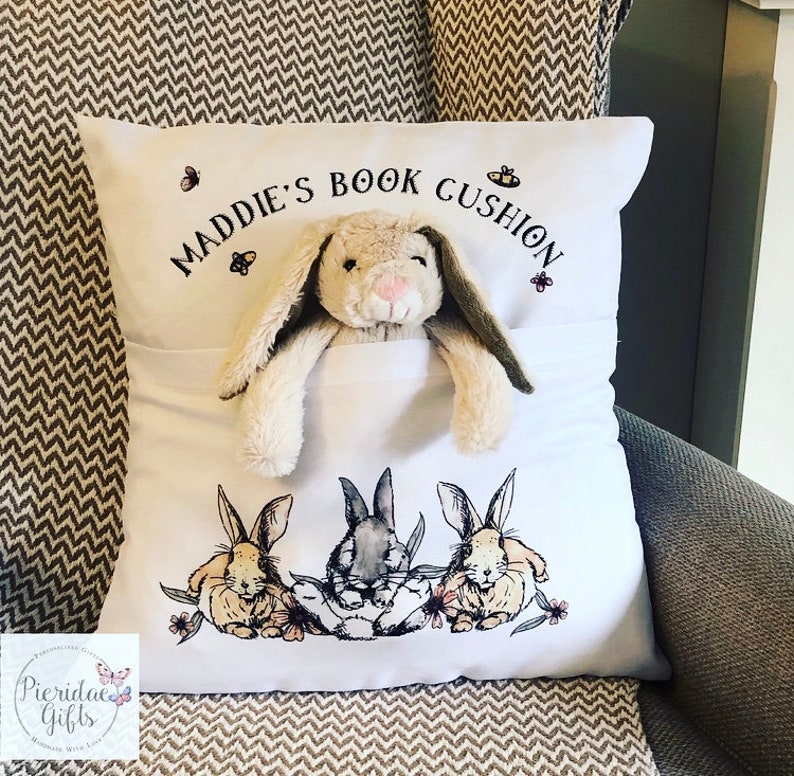Easter Gift Book Cushion Personalised Easter Book Cushion