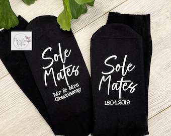 Sole Mates Socks, Wedding Socks, Anniversary Gift, Wedding Cotton Gift, Groom Gift