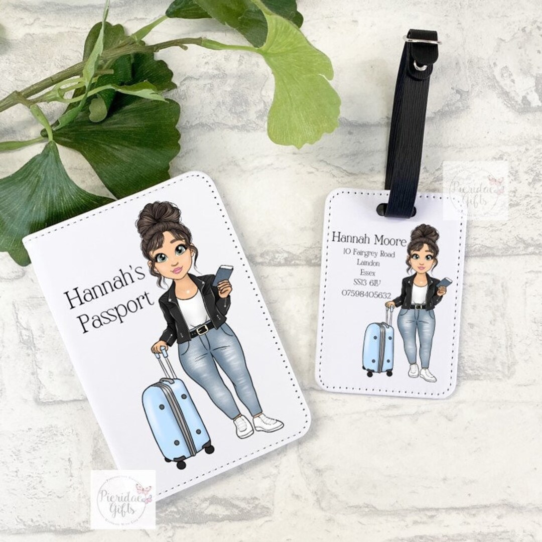 Personalised Passport and Luggage Travel Suitcase Tag, Cute Travel Set