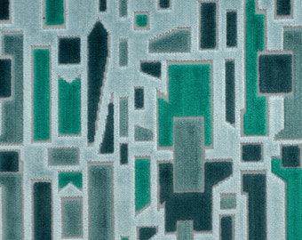 High Society - fluwelen bekledingsstof met geometrisch patroon op maat gesneden - 9 kleuren - topstof