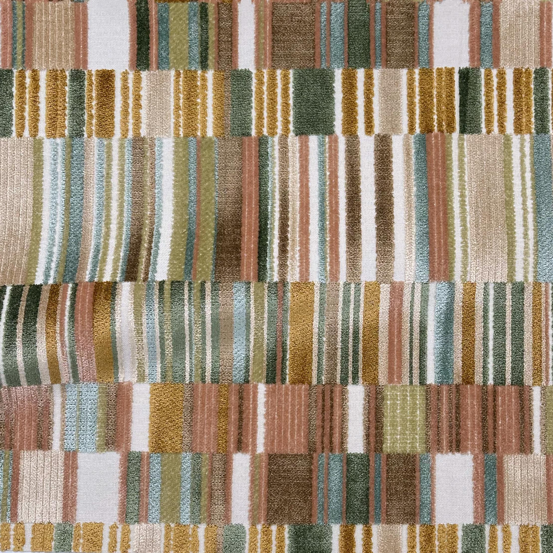 Madeira - Geometric Cut Velvet Upholstery Fabric, Top Fabric - Etsy
